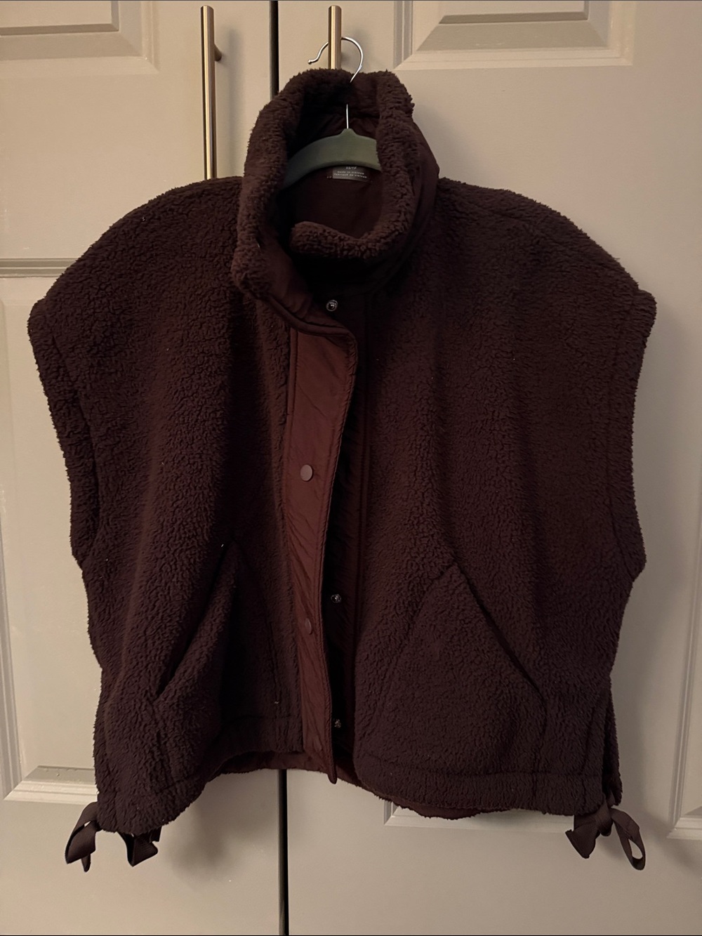 Free people Movement scout it out vest fleece, chocolate, brown, extra small